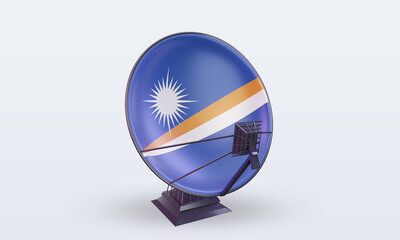 3d satellite Marshall Islands flag rendering front view