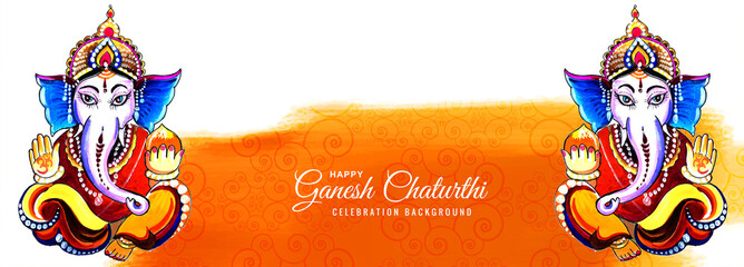 Festival banner for happy ganesh chaturthi banner background