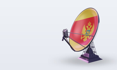 3d satellite Montenegro flag rendering right view