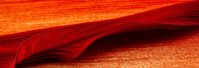 tissue, textile, cloth, fabric, web, texture, red corrugation fabric, undulation ripple wave