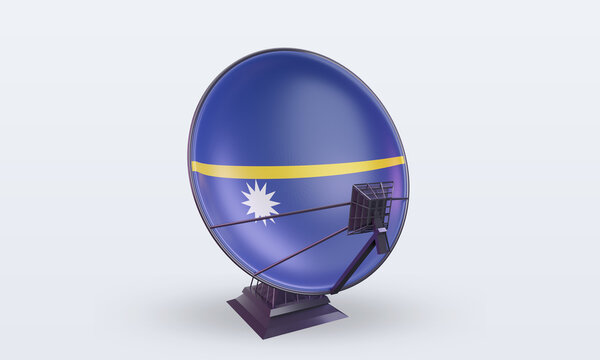 3d Satellite Nauru Flag Rendering Front View