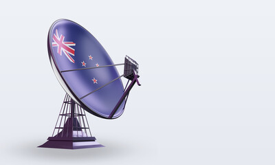 3d satellite New Zealand flag rendering left view
