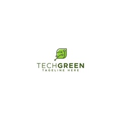 Modern design TECH GREEN future leaf logo design