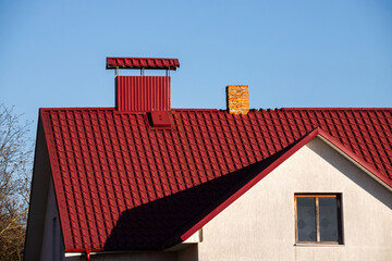 Roof metal sheets. Modern types of roofing materials