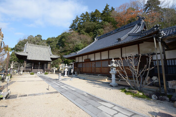 備中高梁　薬師院　本堂と方丈　岡山県高梁市