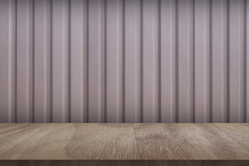 Empty concrete floor with aluminum plates background. Background blurred. Mock up for display of product.