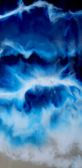 Epoxy resin. Imitation of the sea and waves. Can be used as a background