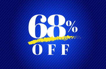 68% off tag sixty eight percent discount black friday sale white letter blue gradient  background
