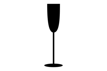 A simple minimal flat black wineglass. Good for any project.