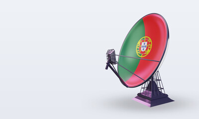 3d satellite Portugal flag rendering right view