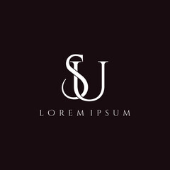 Letter SU luxury logo design vector