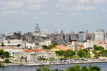 Fototapeta na wymiar View of the Havana Capitol and the Stella on Revolution Square, Cuba