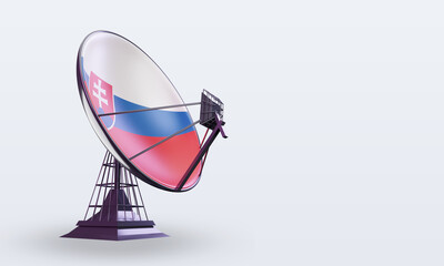3d satellite Slovakia flag rendering left view
