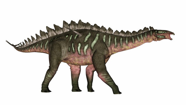 Miragaia dinosaur walking mouth open - 3D render