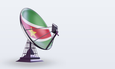 3d satellite Suriname flag rendering left view