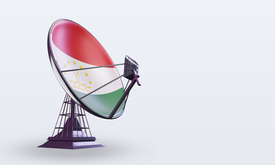 3d satellite Tajikistan flag rendering left view