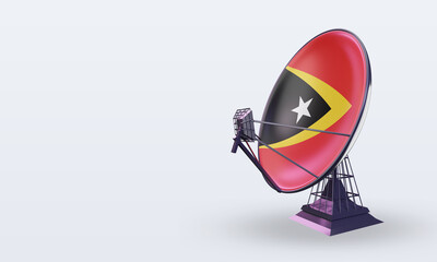 3d satellite Timor Leste flag rendering right view