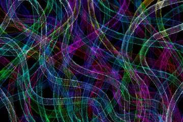 Abstract colourful luminous patterns in a dark background