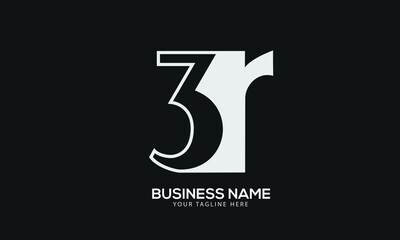 Alphabet BR or RB abstract monogram vector logo template