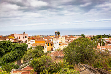 Fototapeta na wymiar View of the rooftops of La Orotava on a cloudy day, Tenerife