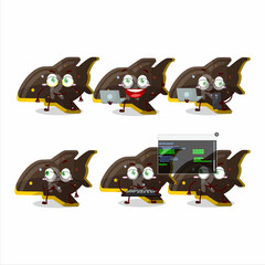 Plane chocolate gummy candy Programmer cute cartoon character with