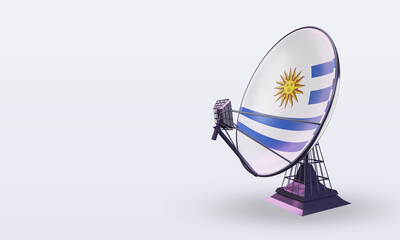 3d satellite Uruguay flag rendering right view