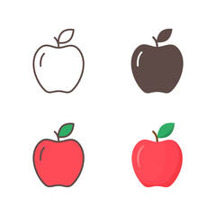 Apple icon set, vector Apple flat symbols for web design