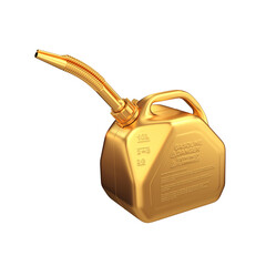 Gas can gold color on a white background, 3d render