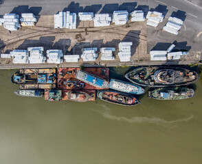 Fototapeta na wymiar Drone view of Albert Dock, Hull, UK