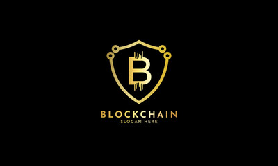 Crypto coin logos. Initial letter B logo, icon - Vector Digital money, block chain, finance symbol. Connect technology and digital, gold currency data concept for your corporate identity