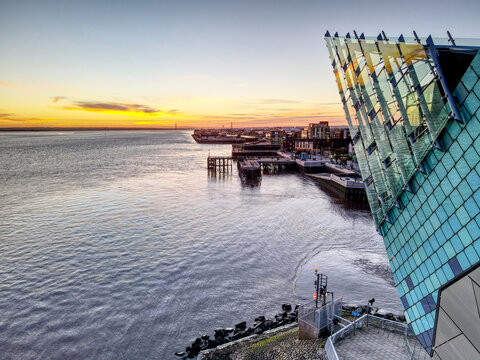 Sunset over The Deep, Hull, UK