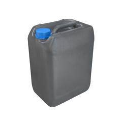 Plastic canister of gray color on white color, 3d render