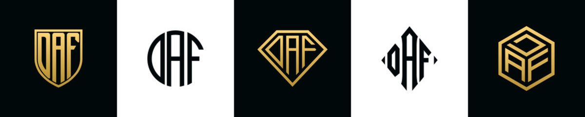Initial letters DAF logo designs Bundle