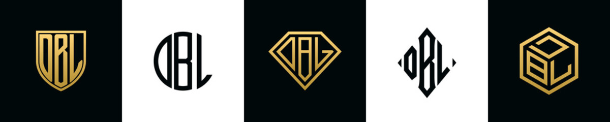 Initial letters DBL logo designs Bundle