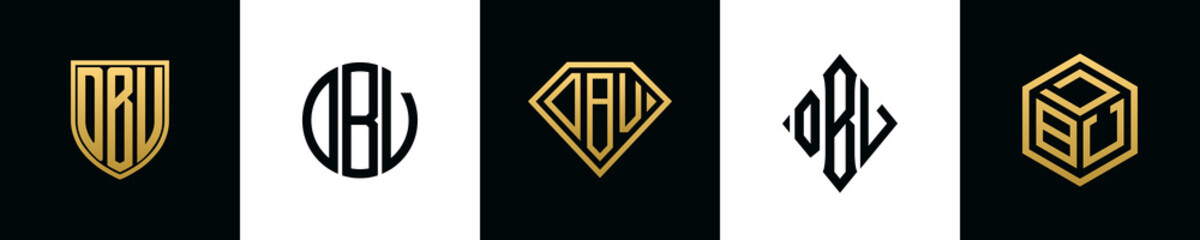 Initial letters DBV logo designs Bundle