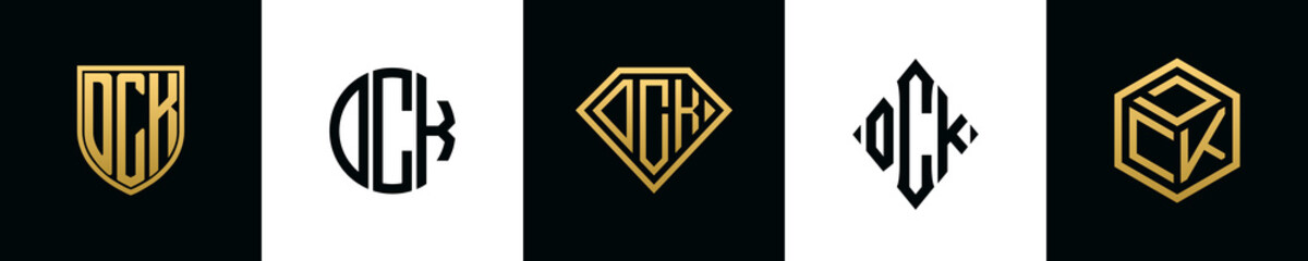 Initial letters DCK logo designs Bundle