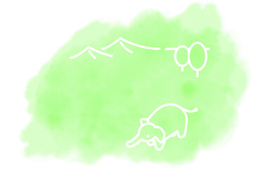 水彩風、SDGs ゴール15、陸の豊かさも守ろう