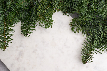 Nobilis branches on a marble background
