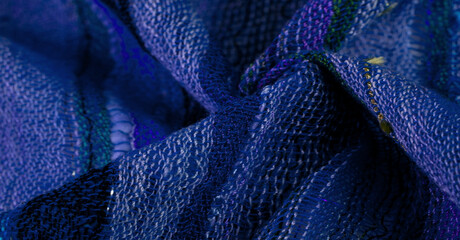 Blue wool scarf. A quality and delicate scarf that gives an elegant and upscale look to any design....