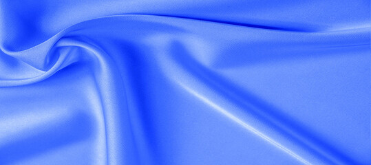 background texture, pattern. blue silk fabric. This lightweight fabric has a brilliant shine that...