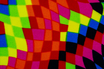 Lycra swimwear fabric. Beautiful lycra design. the colors are amazing! ... rhombs, squares in abstract order, red-yellow and azure blue