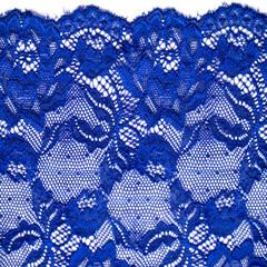 Blue lace. Elastic fashionable textile jacquard lace. Decorative item for sexy lingerie. elastic tapes. Home decor. Texture for your design. background. template.