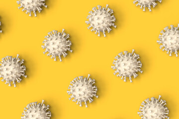 Viruses pattern background. 3D illustration.
