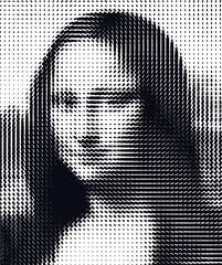 Mona Lisa stylized dot pattern