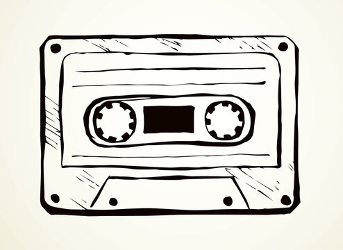 recommend clip art: Cassette. Vector drawing icon sign