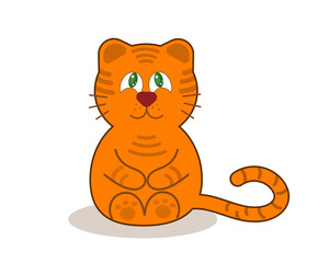Tiger red cat orange new year