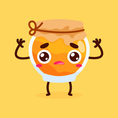 cute honey jar character illustration vector
