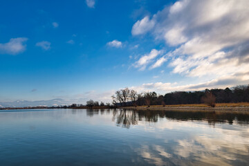 Silence on the autumnal lake shore