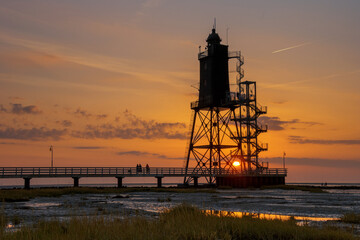 Leuchtturm Obereversand in Dorum-Neufeld an der Nordsee-Küste, Landkreis Cuxhaven