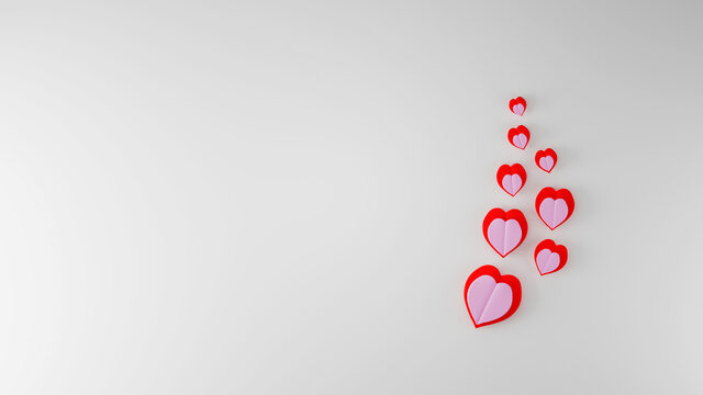 Valentine's Day Heart Symbol. Love and Feelings Background Design. 3D rendering.
